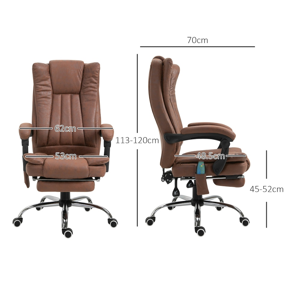 image 1 of Vinsetto High Back Office Chair with Vibration Massage and Heat, Brown