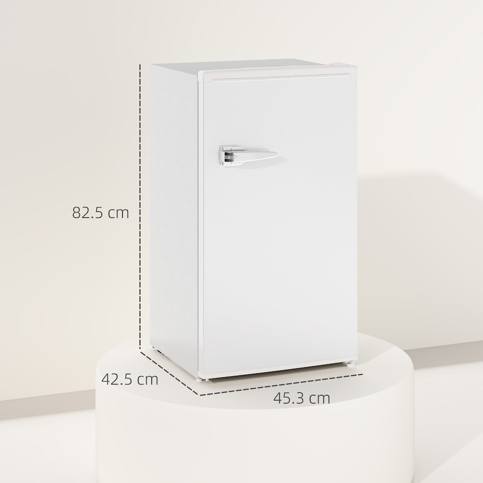 image 1 of HOMCOM 85L Freestanding Under Counter Fridge with Chiller Box, White | White