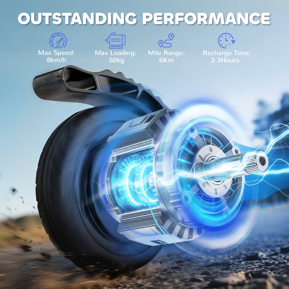 image 1 of HOMCOM Kids Electric Scooter, Electric Scooters for Kids Ages 6-10, 8 KM H 6 KM Lightweight E-Scooter, Adjustable Height, Rear Brake | Blue | Blue | 76cm x 53cm x 95cm