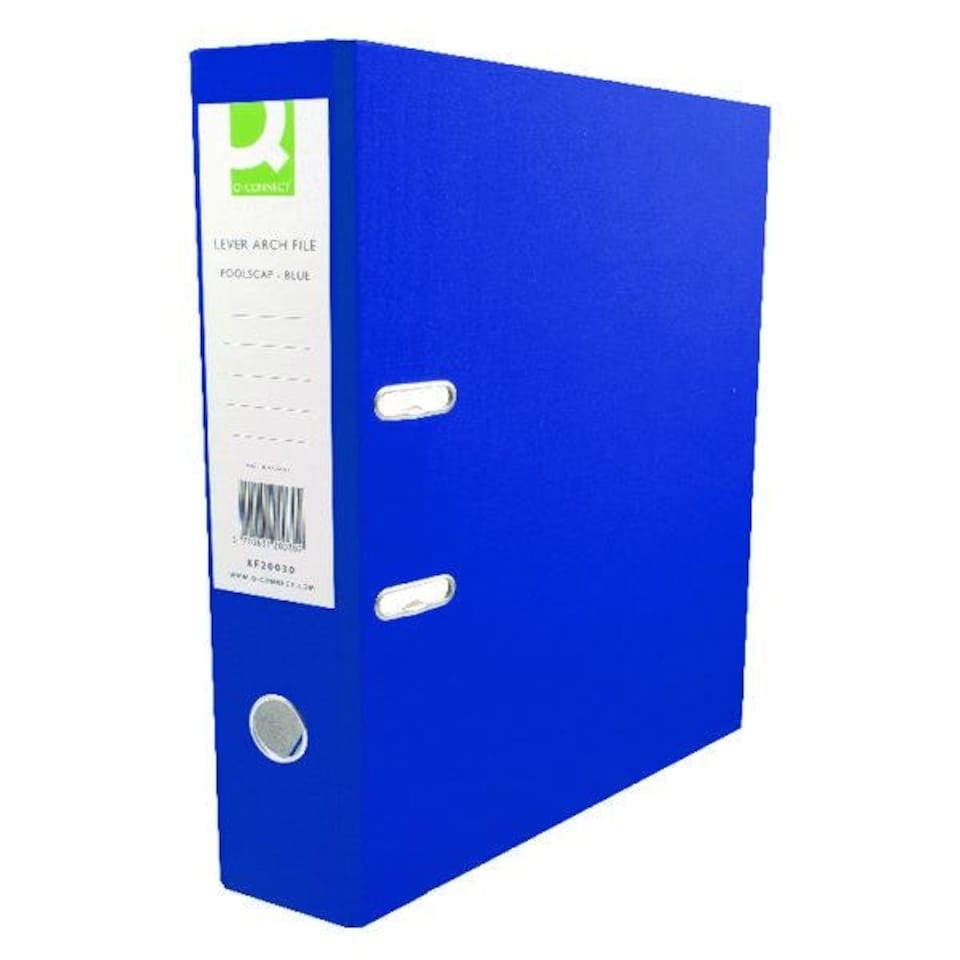 image 1 of Pack of 10 A4 Blue Q-Connect 70mm Lever Arch File Polypropylene