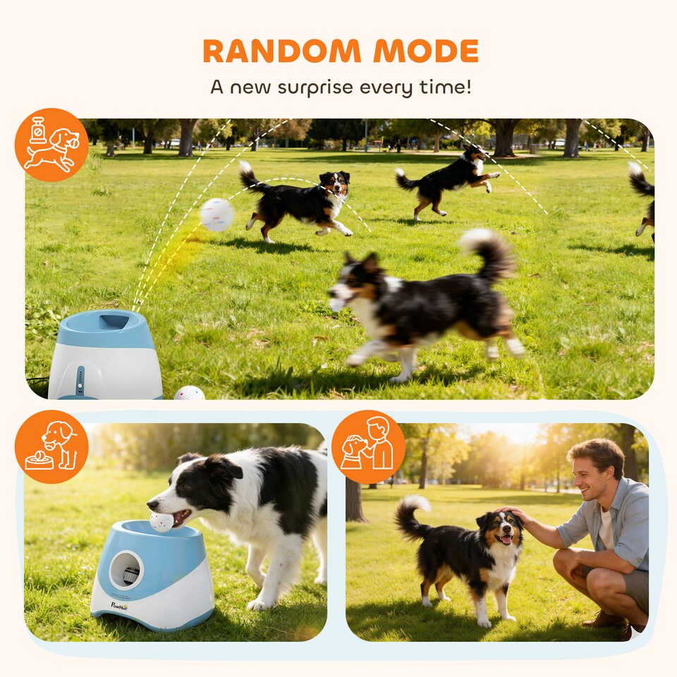 image 1 of PawHut Automatic Dog Ball Launcher with 5 ETPU Balls