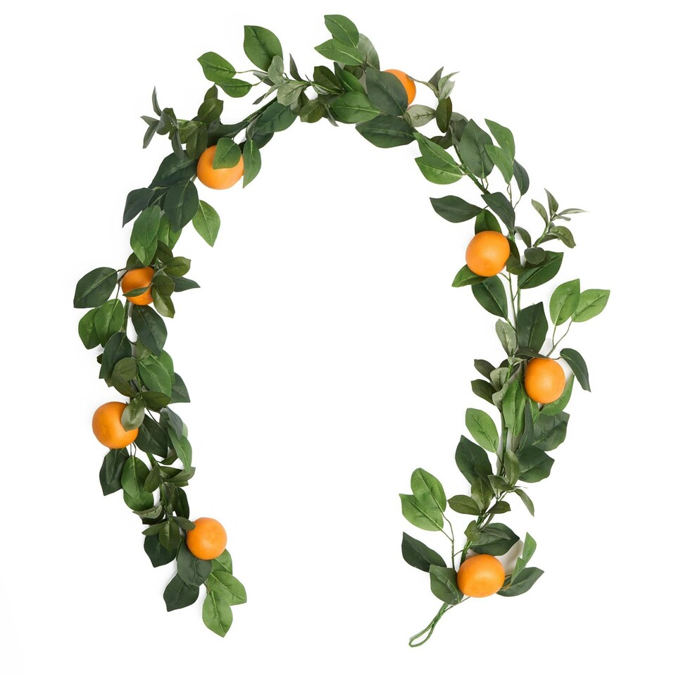 image 1 of OHS Natural Home Fireplace Table Decor Artificial Orange Garland, 180cm - Orange