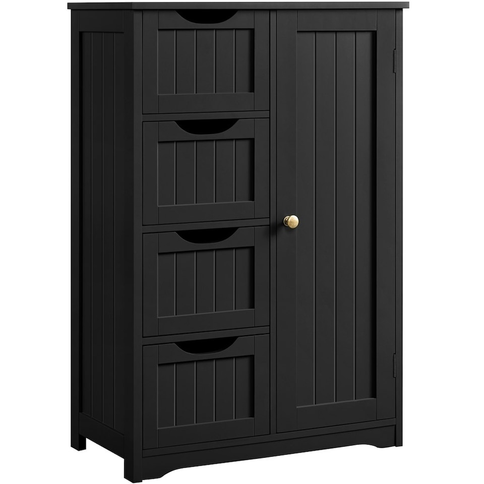 image 1 of Yaheetech Wooden Bathroom Cabinet 4 Drawers & Cupboard