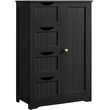 Yaheetech Wooden Bathroom Cabinet 4 Drawers & Cupboard