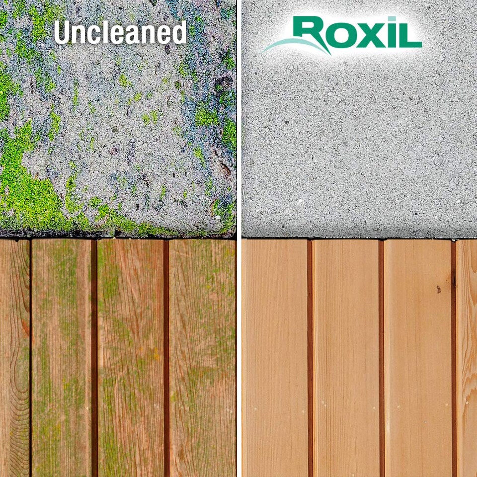 image 1 of Roxil 100 Mould, Algae & Lichen Killer (4 x 5L) - Patio, Decking, Fence & Paving Restorer