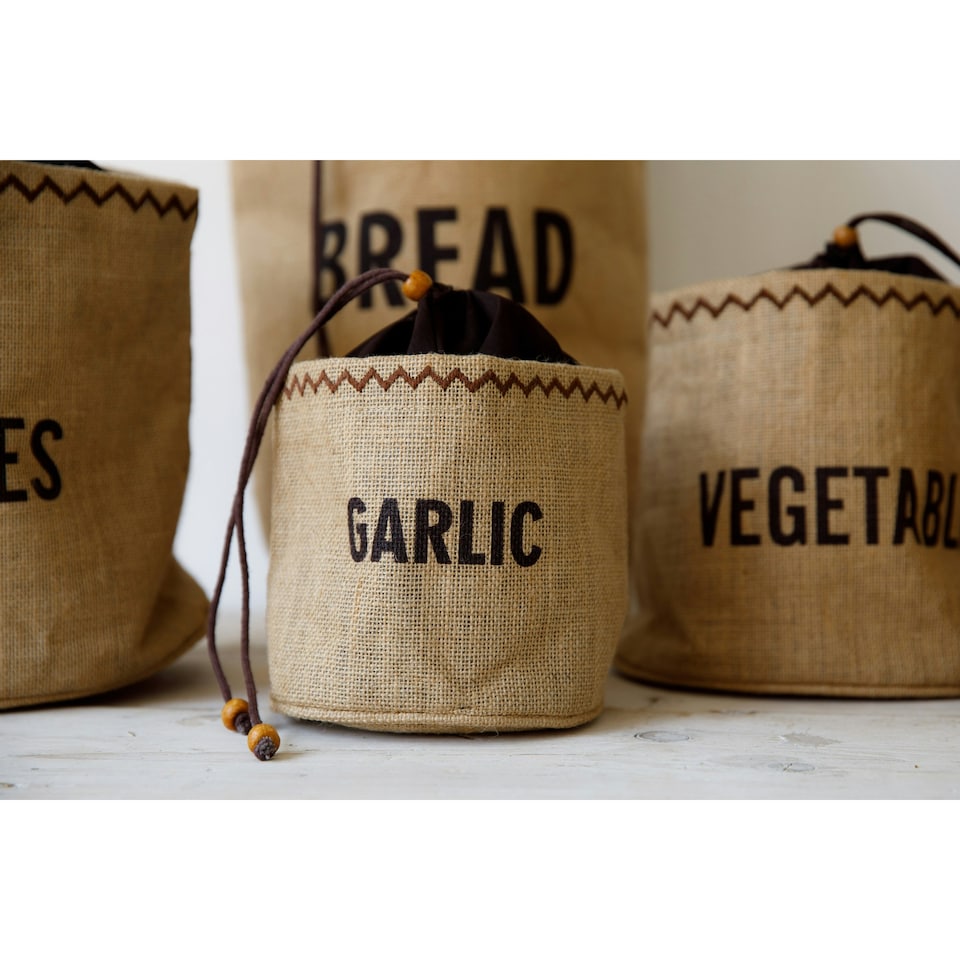 image 1 of Natural Elements Garlic Storage Bag Hessian Natural Brown