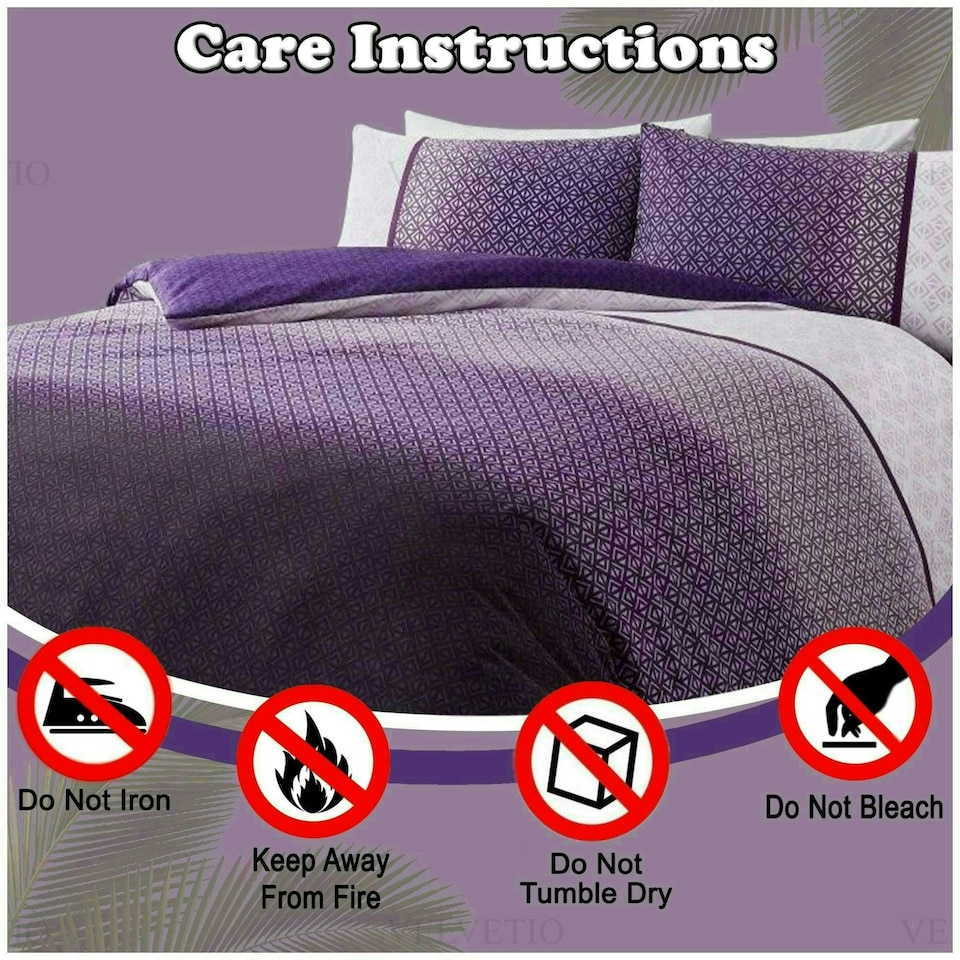 image 1 of VELVETIO Urban Ombre Duvet Cover Set Reversible Polycotton Easy Care Beddings Purple | Double