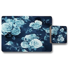 Winter Blue Roses (Placemat & Coaster Set)