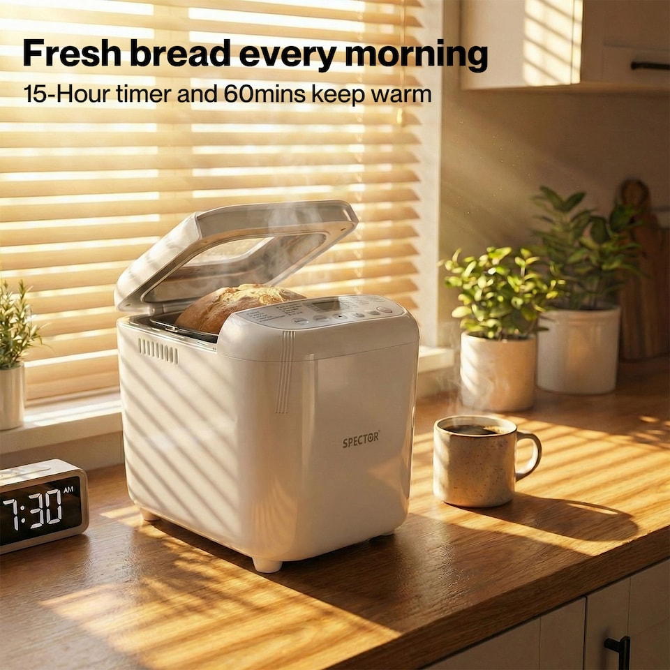 image 1 of Spector 2LB 600W Stainless Steel Automatic Bread Maker 19 in 1 Non Stick