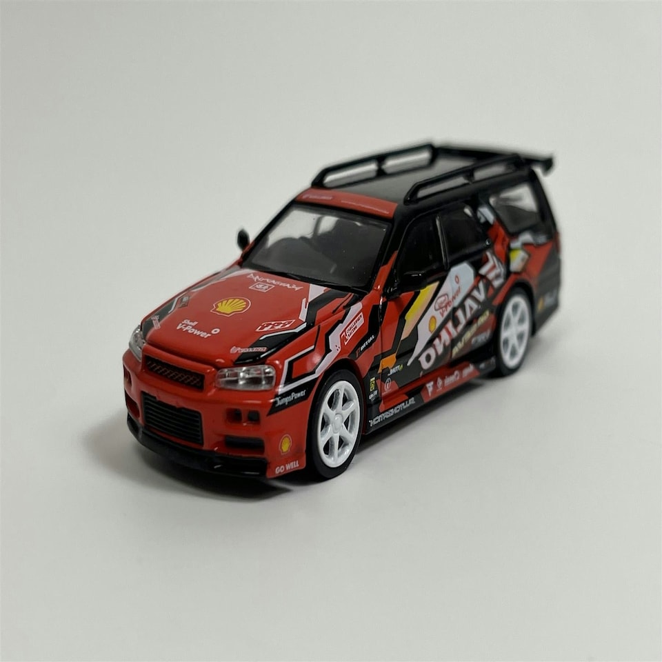 image 1 of Nissan Shell Valino Stagea R34 Pluto MOK Driftagea 34 1:64 Pop Race PR640038