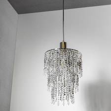 CGC LIZA Large Crystal & Chrome Ceiling Pendant Shade | Silver | Silver | Large