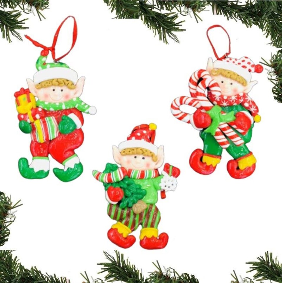 image 1 of Christmas Tree Hanging Decorations Homes Decorated with Cup Cake Candy Santa Snowman Teddy Xmas Tree Wall Home Décor Ornaments 3pc