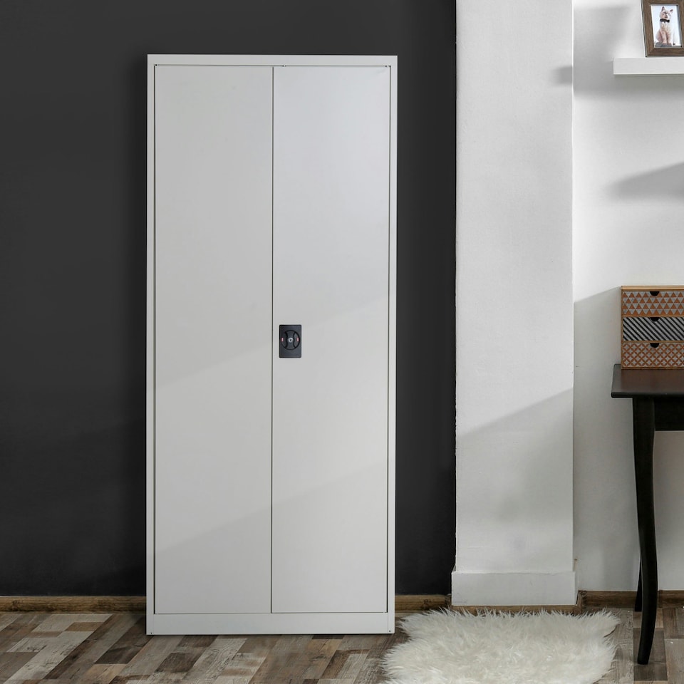 image 1 of Vinsetto Cream 2-Door Metal Filing Cupboard | Office Cabinet