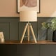 image 2 of ValueLights Clipper Tripod Painted Black Table Lamp with Medium Cream Drum Shade