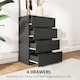 image 3 of HOMCOM Chest of Drawers, 4 Drawers Storage Cabinet Floor Tower Cupboard for Bedroom Living Room, Black