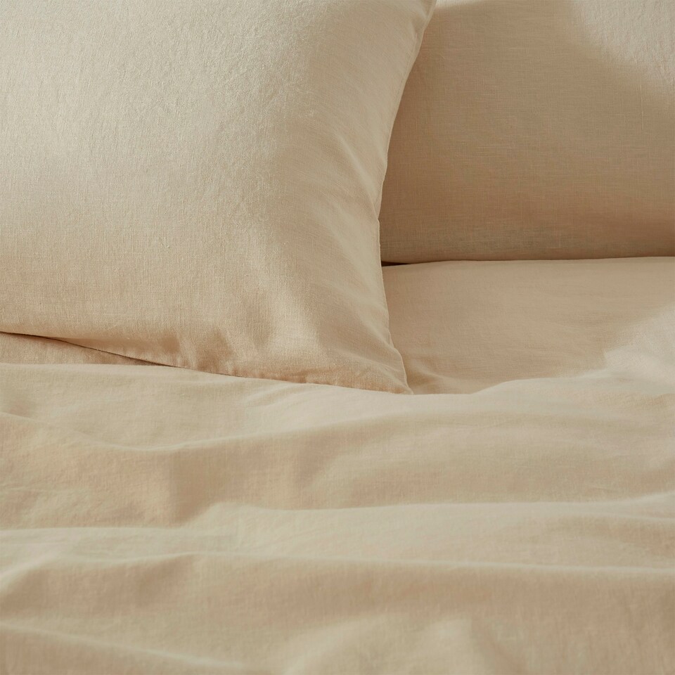 image 1 of Touch Of Linen - Creamy Almond - Pillowcase Pair Cream | Creamy Almond