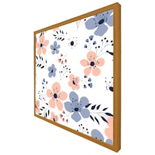 Pink & blue flowers (Picture Frame) Brown | Oak | L