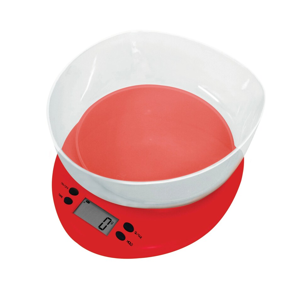 image 1 of CKSP01-Casa - Kitchen Scale W/ Clear Bowl - Fresco Red