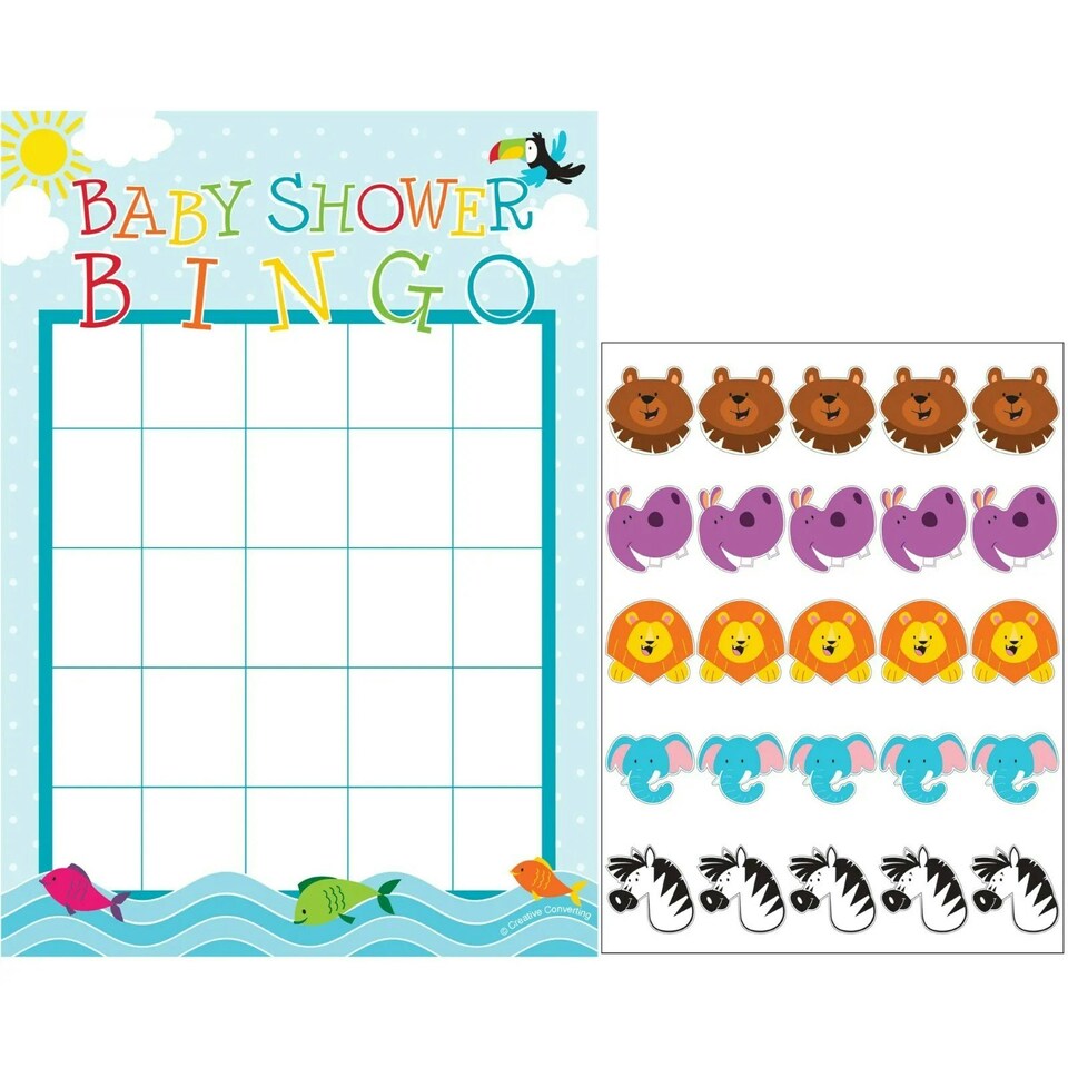 Creative Party Noah´s Ark Baby Shower Bingo - White/Multicoloured - One Size