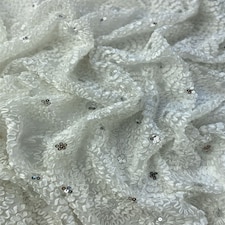 Cream Santa Fe Embroidered Lace Fabric for Dressmaking, 130cm / 51" Wide - per metre