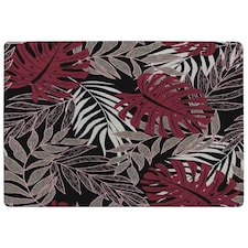 Tropical Leaves in Red, White & Grey (Rug) Multi | XL: 160x230cm