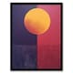 image 1 of Sunset On Plum Abstract Geometric Sky Home Decor Black Framed Wall Art Print A4