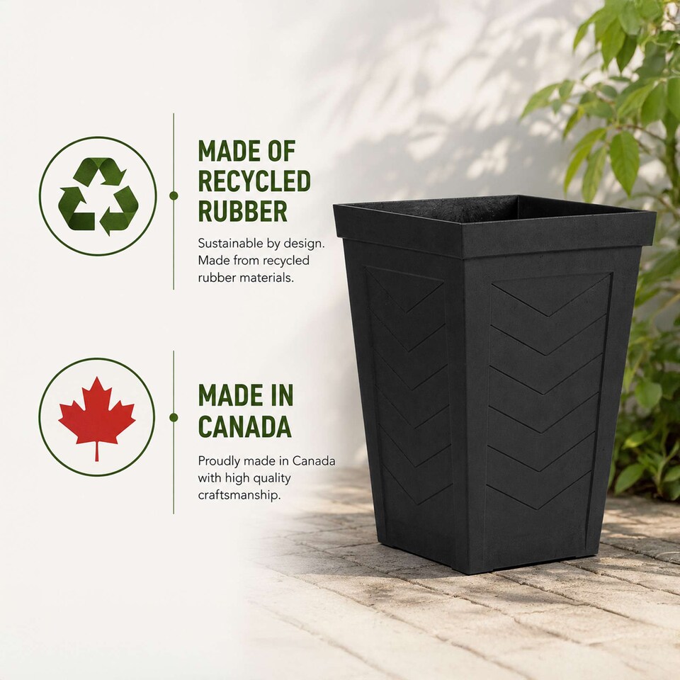 image 1 of Nicoman Savana Chevron Tall Planter Non-Shed Non-Crack Indoor Outdoor Planter