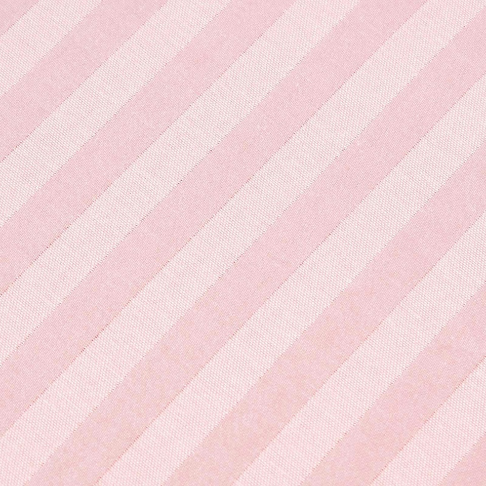 image 1 of Homescapes Pink Cotton Stripe Cot Bed Fitted Sheets 330 Thread Count, 2 Pack | Pink | One Size