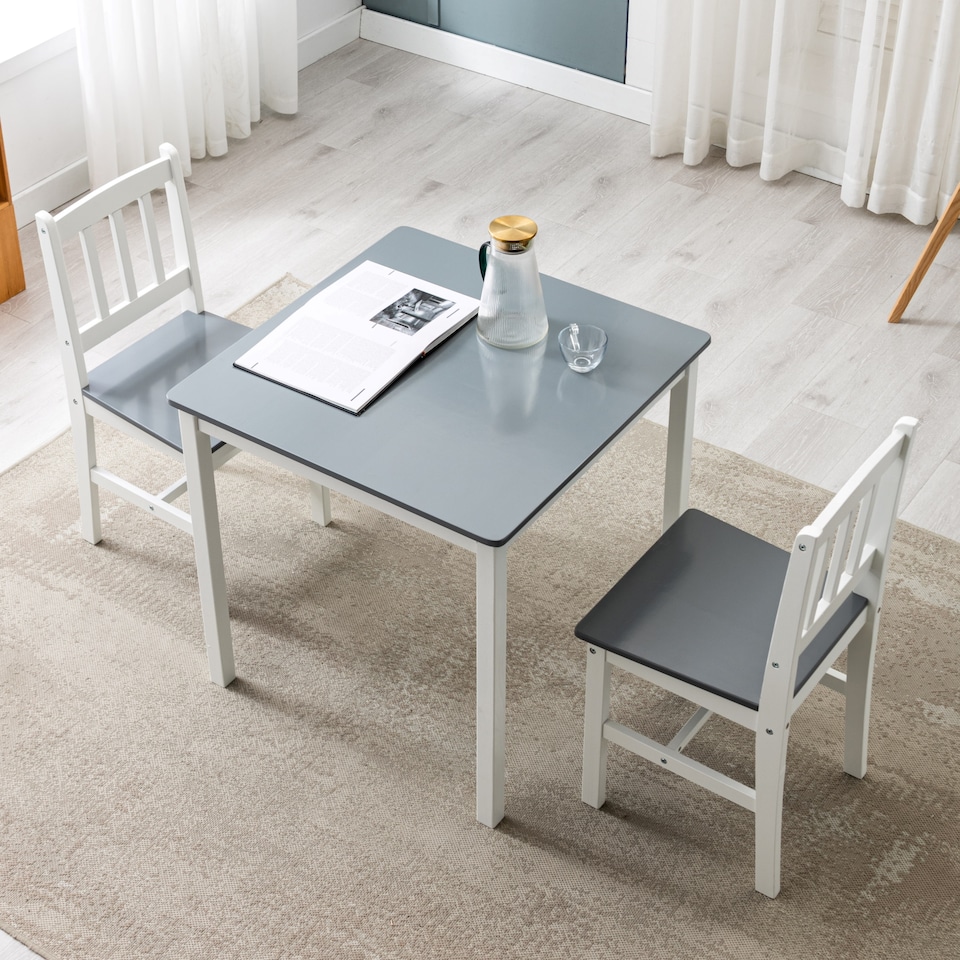 image 1 of Solid Wooden Kitchen Dining Table and 2 Chairs