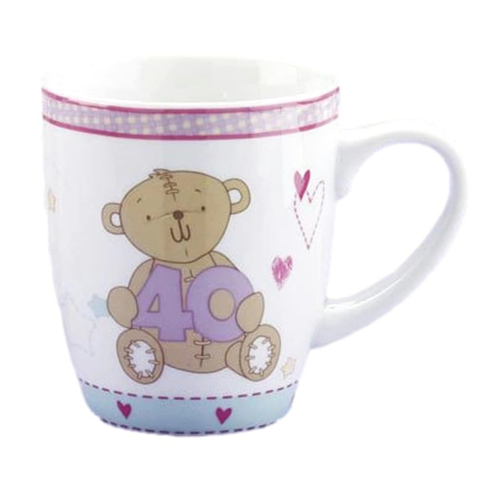 image 1 of Button Corner Mug - 40th Birthday