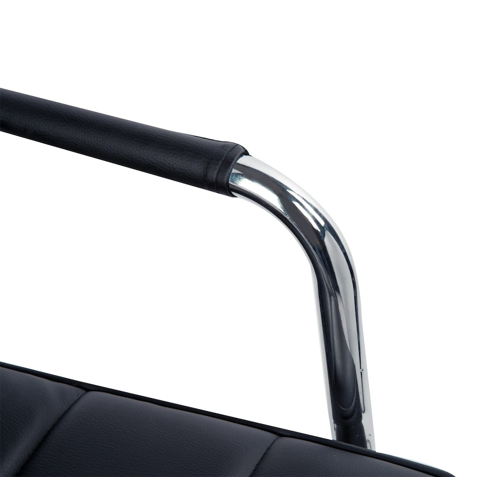 image 1 of Vinsetto Mid Back Home Office Chair Swivel Computer Chair with Armrests, Black