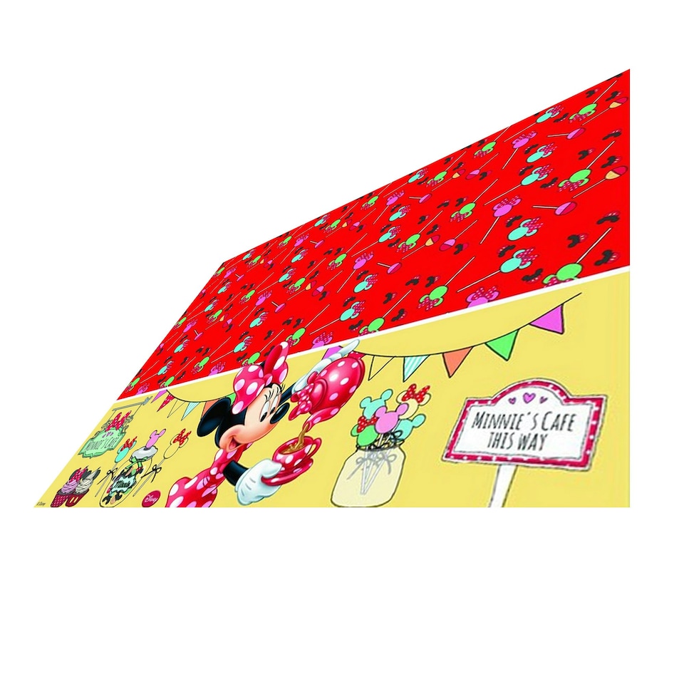 image 1 of Disney Plastic Cafe Minnie Mouse Party Table Cover - Multicoloured - One Size