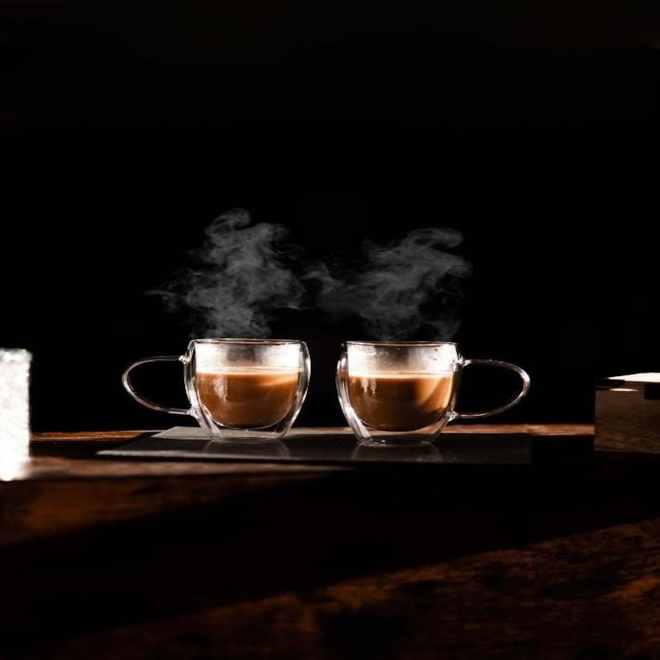 image 1 of Marco Paul Set of 2 Double Walled Glass Mugs 450ml | Clear | 2