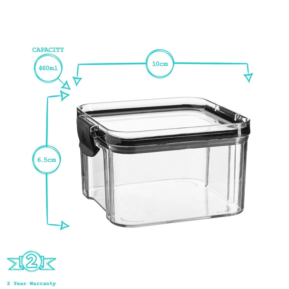 image 1 of Argon Tableware Food Storage Containers - 460ml - Pack of 3 - Resuable Container Meal Prep Container Tub Tupperware Airtight Lid