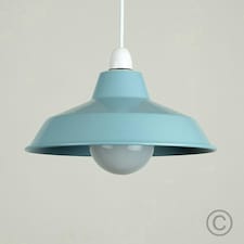 ValueLights Retro Style Gloss Blue Metal Reflector Ceiling Pendant Light Shade