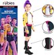 image 2 of Rubie's Official Netflix K-Pop Demon Hunters Deluxe Rumi Costume | Yellow Cropped Jacket Attached To Top, Shorts & Striped Knee-High Leg Sleeves w/ Charm Accessory| Girls Fancy Dress | Officially Licensed Halloween Costume | Kids Sizes
