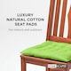 image 2 of Homescapes 4 x Seat Pads Luxury Cotton Indoor Outdoor Garden Dining Cushion Lime | Green | 40 x 40 cm | 4