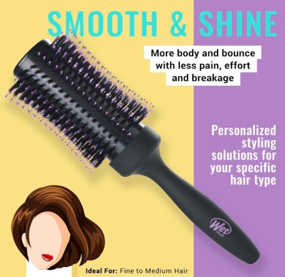 image 1 of WetBrush Volumising Round Brush, Ergonomic for Fine Hair