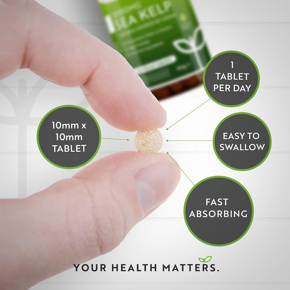 image 1 of Nutravita Sea Kelp 2000mg - Natural Source of Iodine - Normal Cognitive Function & Energy Yielding Metabolism - 240 Vegan Tablets - 8 Month Supply