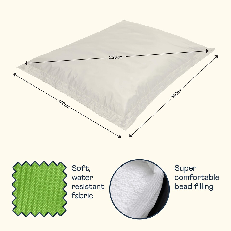 image 1 of icon Giant Indoor Outdoor Bean Bag Floor Cushion Lime