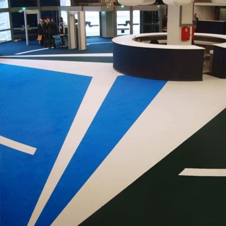 image 1 of 50 Metres Exhibition Quality Ribbed Heavy Duty Black Carpet Runner 1 Metre Wide