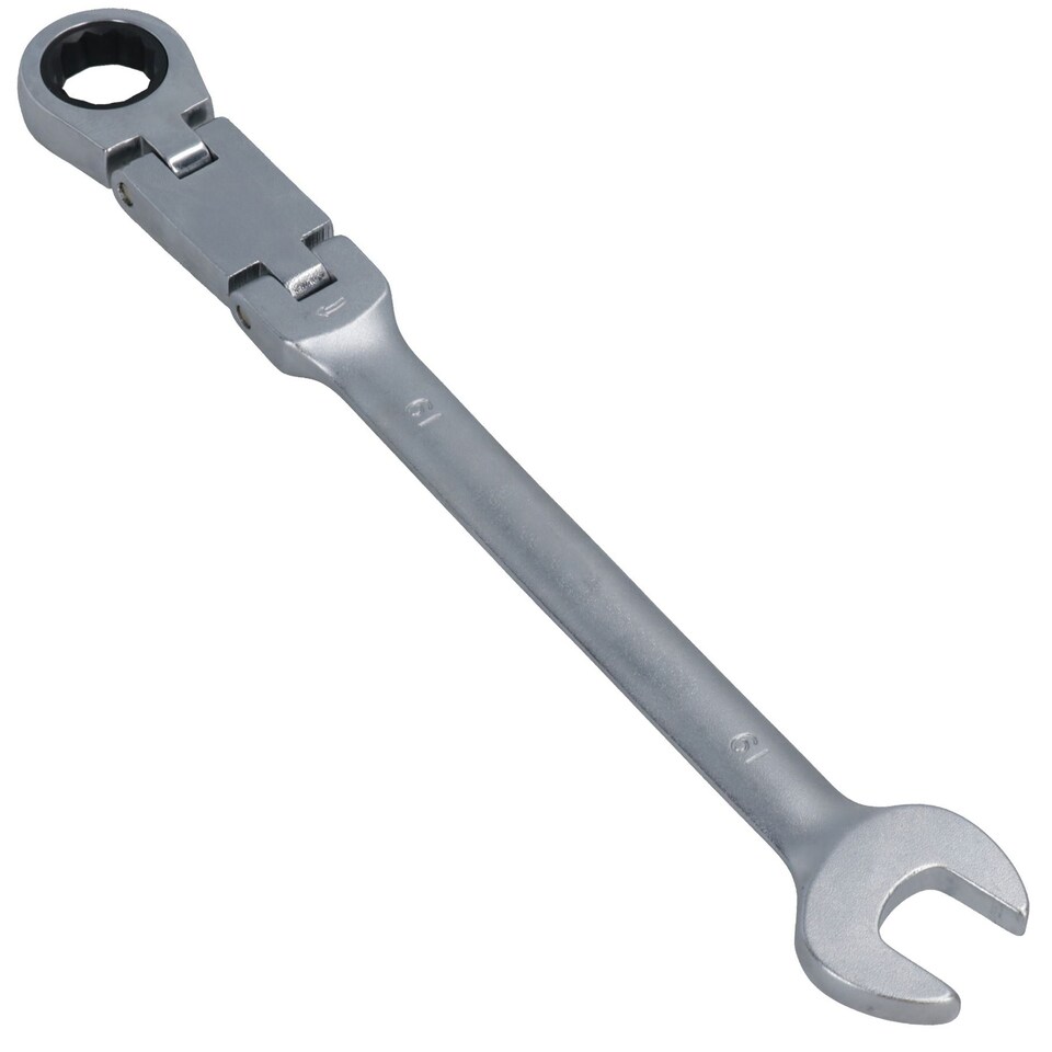 image 1 of 19mm Metric Double Jointed Flexi Ratchet Combination Spanner Wrench 72 Teeth