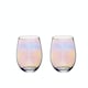 image 1 of BarCraft Iridescent Glass Tumblers Set of 2 Clear