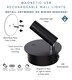 image 2 of CGC Scarlet Black Adjustable Magnetic Rechargeable LED Bedside Wall Light | Black | Black | Base plate: Diameter 9.5 cm, depth 3.5 cm; Light head: Length 7 cm, extended length forward 8 cm