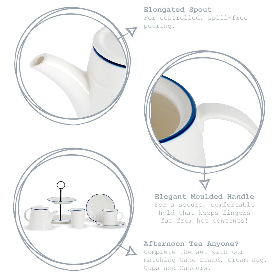 image 1 of Nicola Spring White Farmhouse Teapot - 900ml