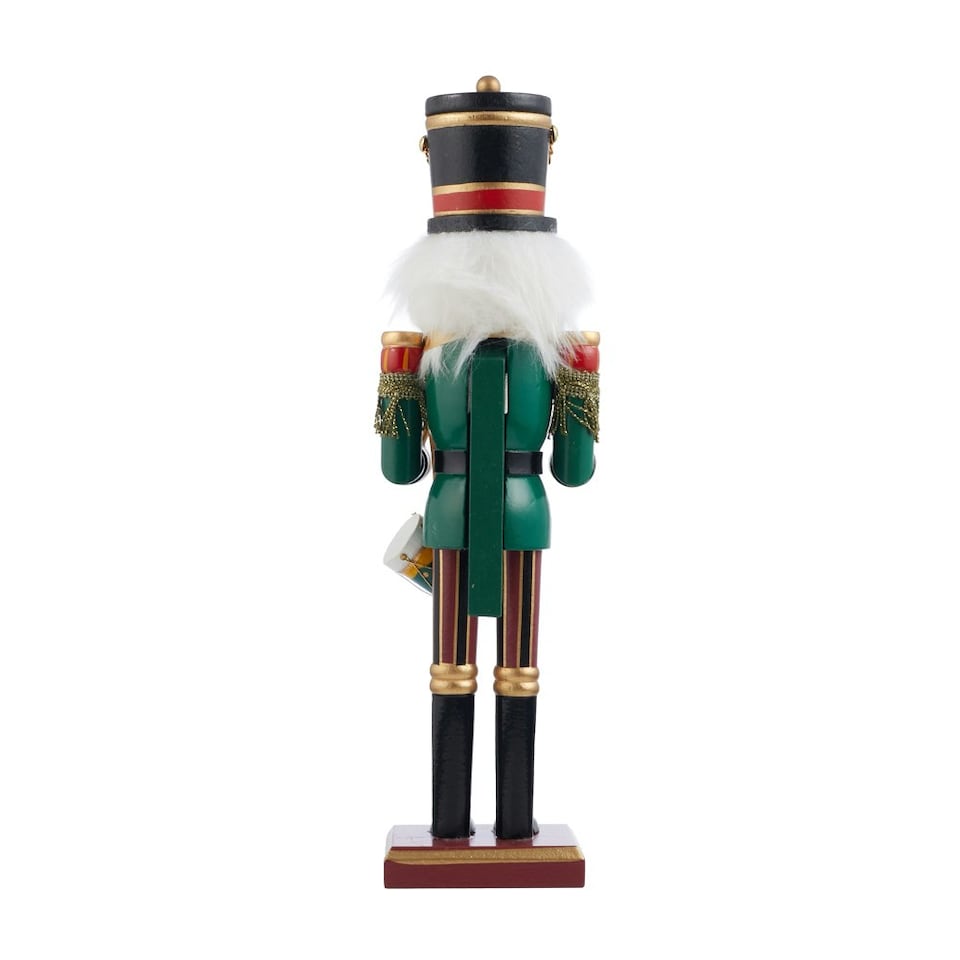 image 1 of Living and Home Classic Wooden Nutcracker Soldier Figurine –Festive Christmas Ornament
