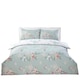 image 1 of Hummingbird Microfibre Reversible Duvet Cover Set with Pillowcase | Green | Double | 1