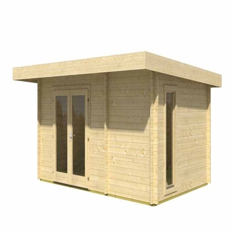 image 1 of Chameleon 44-Log Cabin, Wooden Garden Room, Timber Summerhouse, Home Office - L510 x W410 x H233.7 cm Brown