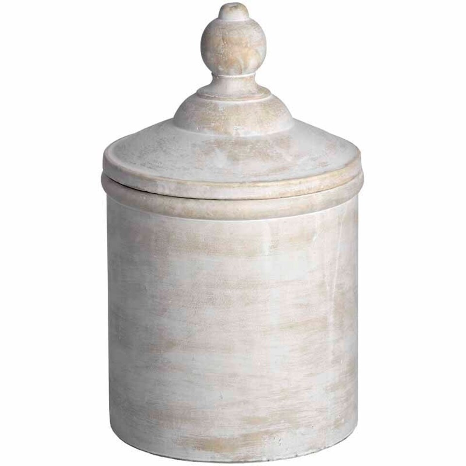 image 1 of Antique White Cannister - kitchen storage - L15 x W15 x H25 cm