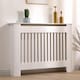 image 8 of Medium White Wooden Slatted Grill Radiator Cover MDF Cabinet